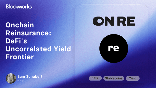 Onchain Reinsurance: DeFi's Uncorrelated Yield Frontier